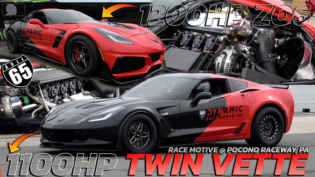 Z06 1200hp & 1100hp Z06 Corvette vs Turbo Porsche, Cadillac ATS, Camaro SS & BMW 65mph Roll start