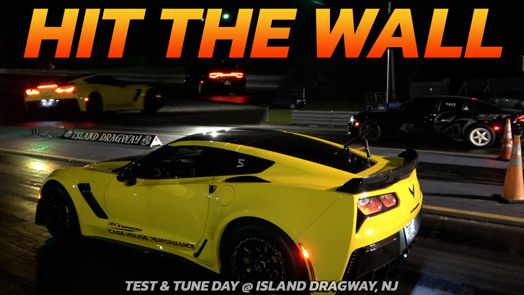 Z06 Corvette vs Hellcat hit the wall @ Island Dragway