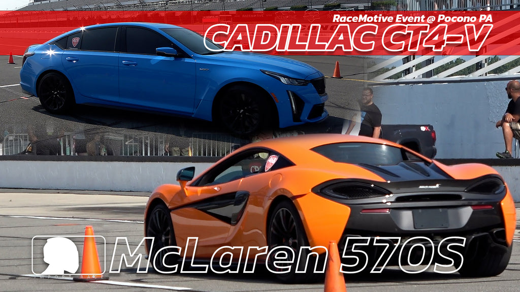 McLaren 570S vs CADILLAC CT4 V 60mph Roll start