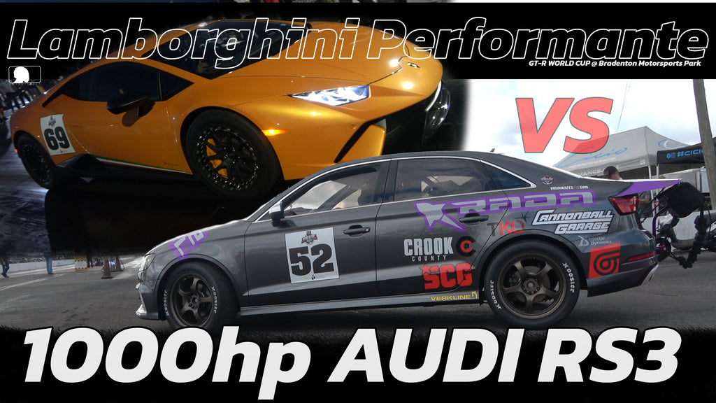 1000hp Audi RS3 vs Lamborghini Performante