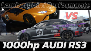 1000hp Audi RS3 vs Lamborghini Performante