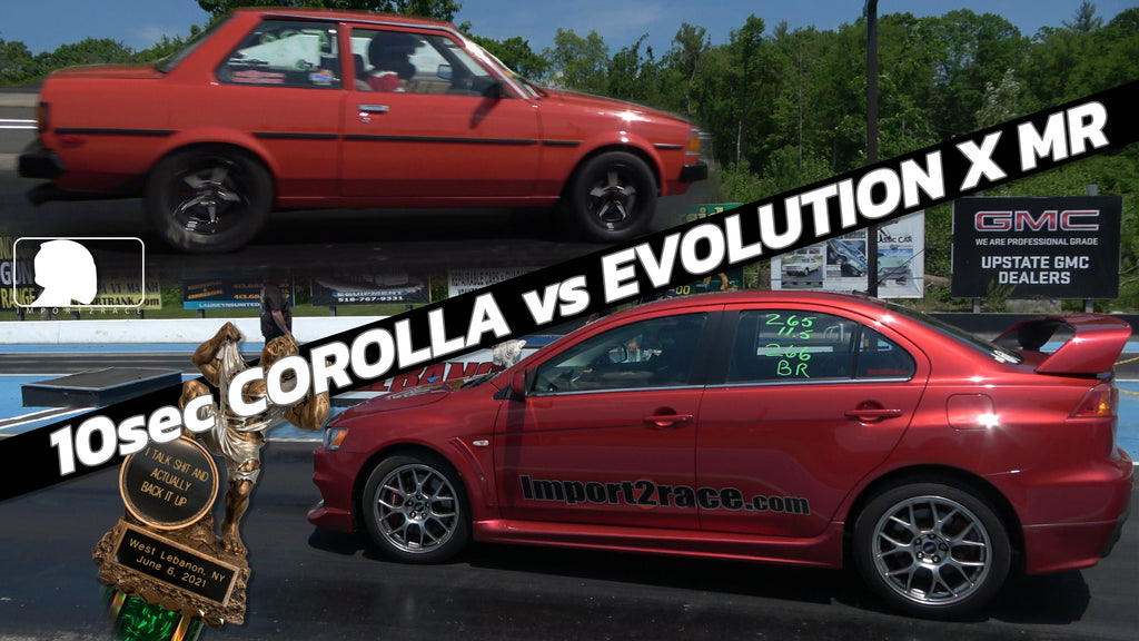 10sec Corolla vs Evolution X MR driver John Torres