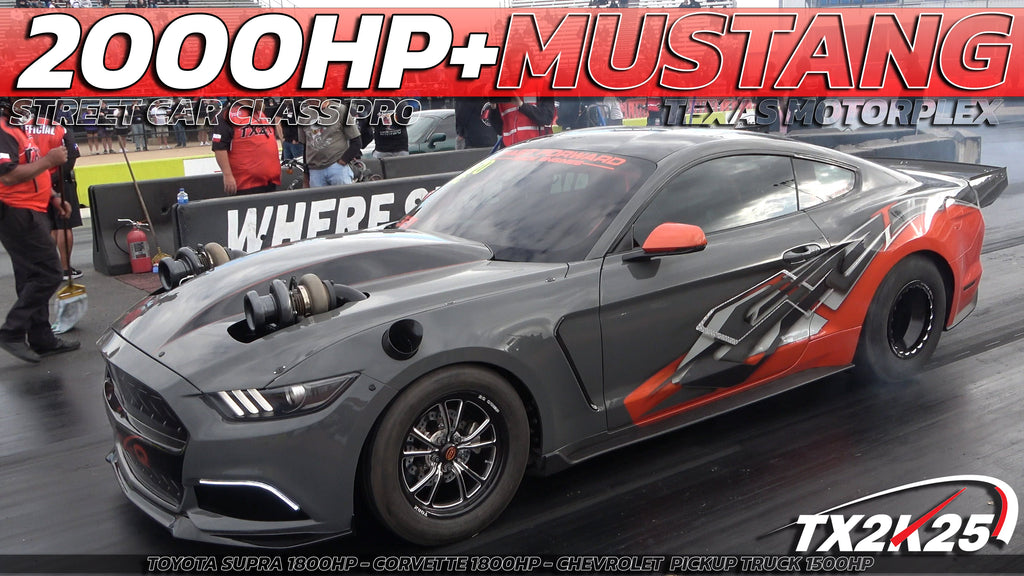 2000HP Mustang vs 1800hp Corvette ,1800hp Supra 1500hp Chevy Truck Drag Race @ TX2K25 Texas Motorple