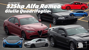 525hp Alfa Romeo Giulia Quadrifoglio 65mph roll start
