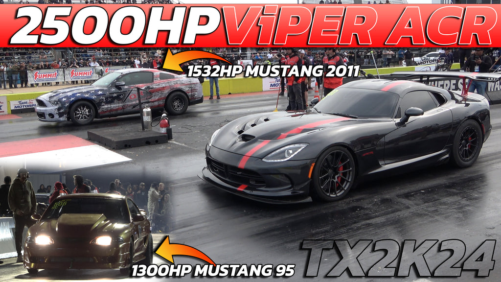 ACR Viper 2500hp vs 2011 Mustang 1532hp & 95 Mustang 1300hp Drag Racing @ Texas Motorplex TX2K24