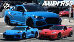 Audi RS5 vs C8 Corvette & Z06 Corvette 65mph Roll Start Race @ Pocono Raceway, PA