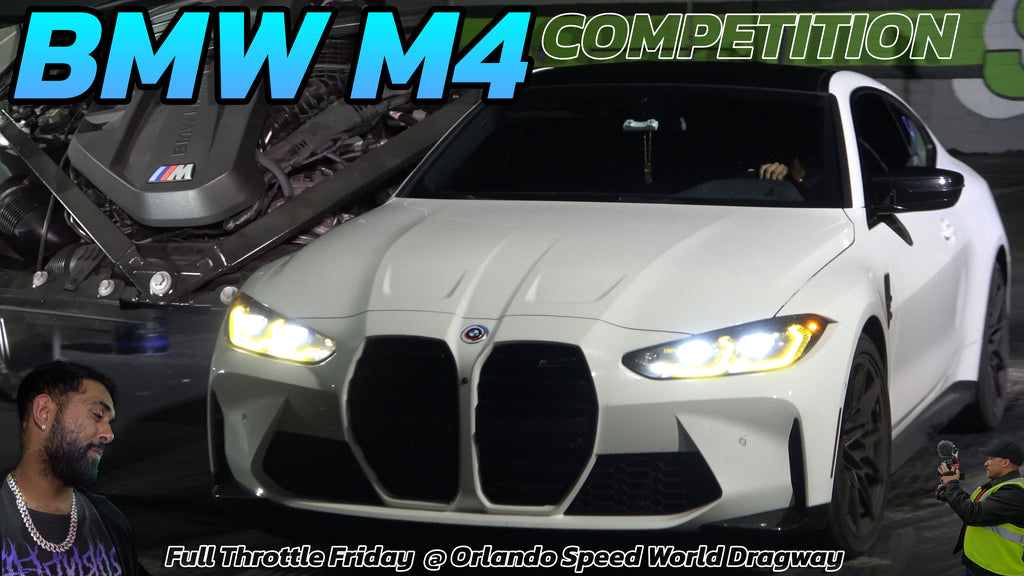 BMW M4 Competition  vs Cadillac CT4, Corvette Stingray, Mitsubishi & Genesis G70 Drag Race - Full Throttle Friday