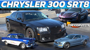 Chrysler 300 SRT8 vs Z06 Corvette , Mustang 5 0 & Chevy Bel Air Drag Racing @ Island dragway