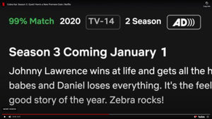 Cobra Kai will now debut on Netflix on January 1-----