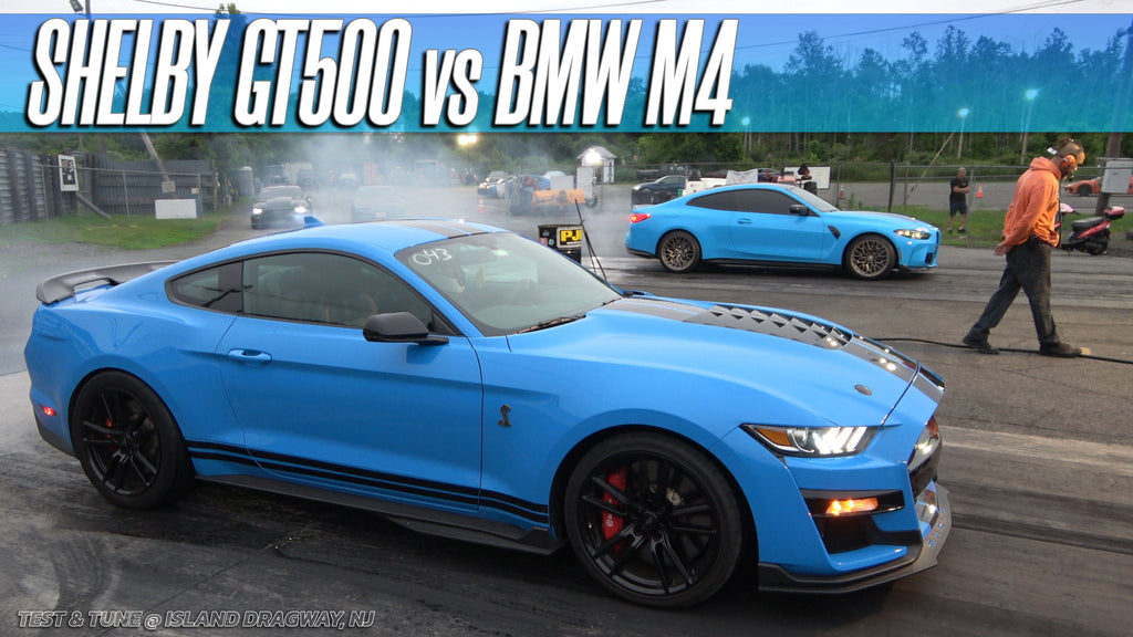 1/4 Mile WAR! GT500 Shelby vs. BMW M4 Drag Race at Island Dragway, NJ!