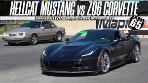 Hellcat-Swapped Mustang vs. Z06 Corvette - 1/3 Mile Roll Race!