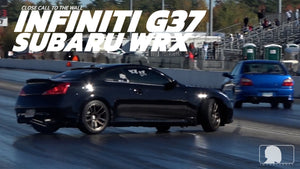 INFINITI G37 vs Subaru Wrx Close call to the wall