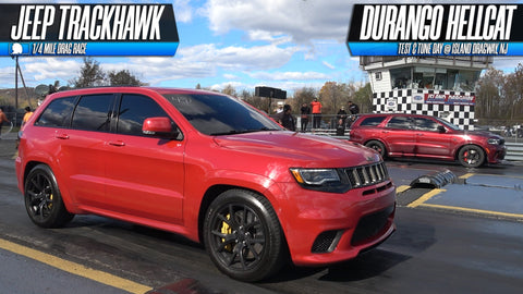 Trackhawk vs. Durango SRT Hellcat vs. Charger Scat Pack | 1/4 Mile Drag Race at Island Dragway