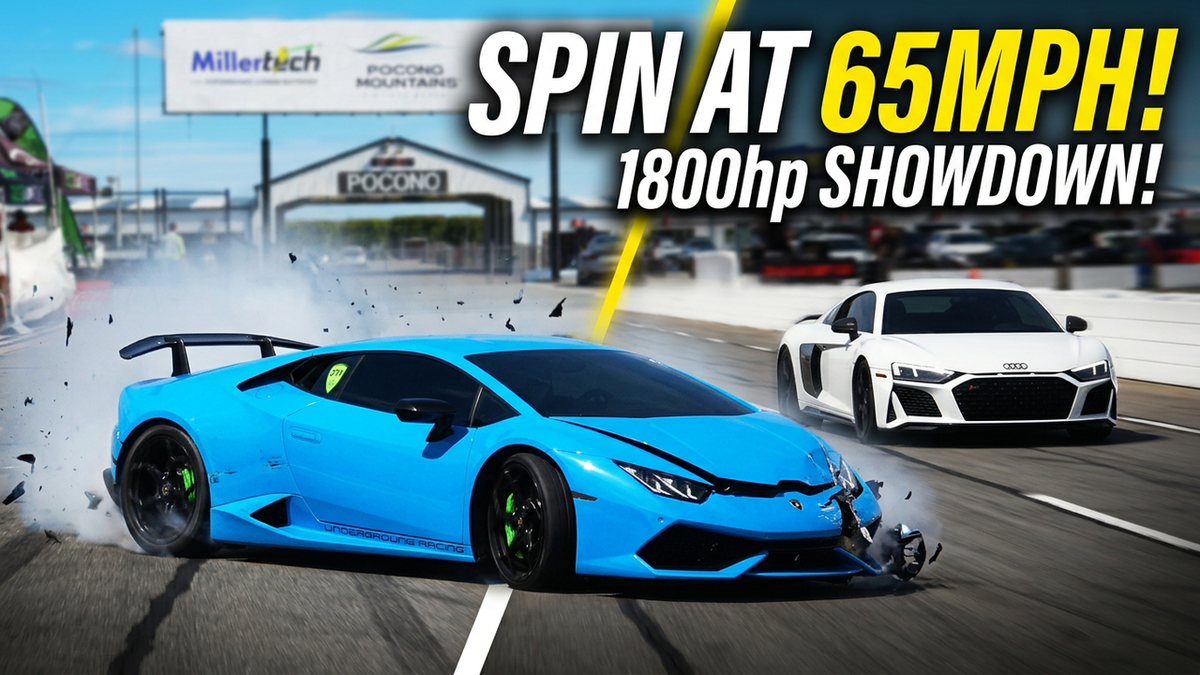 1800hp Audi R8 & Lamborghini Huracan 360 Spin out of control & Crash ...
