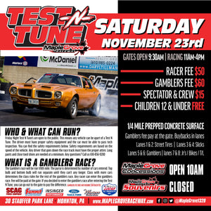 Test N Tune @ Maple Grove Raceway, PA