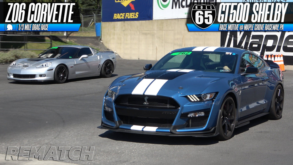 2-ROUND BATTLE: Shelby GT500 vs. Z06 Corvette | 65 mph Roll Race at Race Motive, Maple Grove