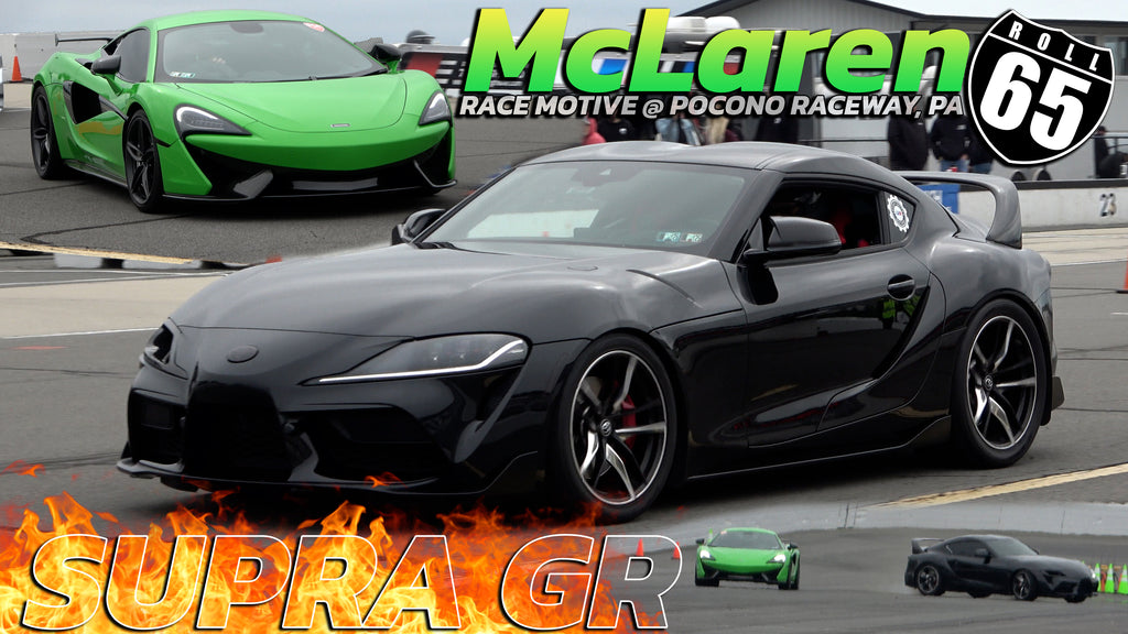 Supra GR Vs McLaren Crash 65mph Roll Start @ Pocono Raceway a Race Motive event