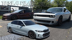 Island Dragway Showdown: Tesla Plaid vs. Hellcat & BMW 340i!
