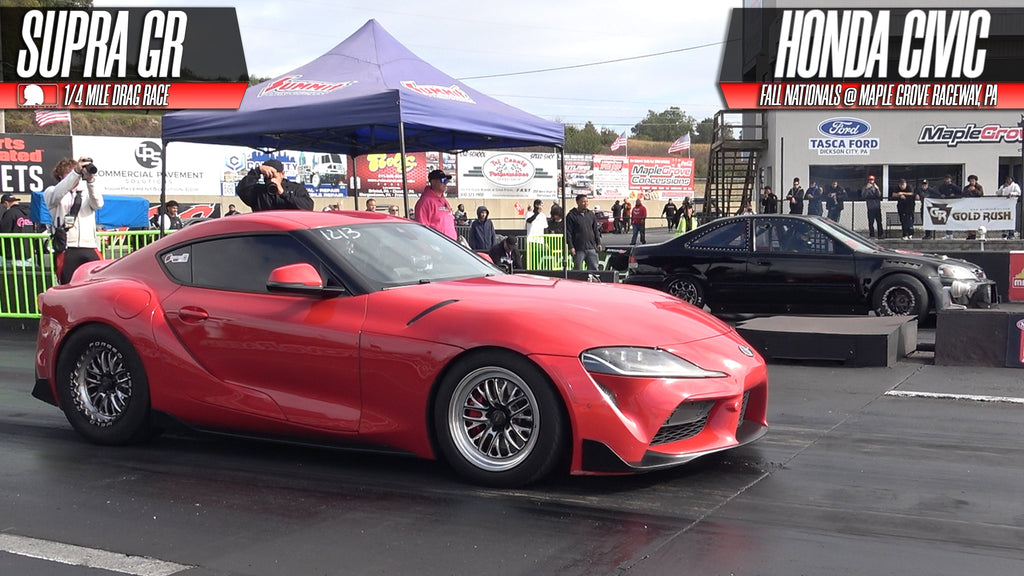 Toyota Supra GR vs Honda Civic Drag Racing @ Fall National Maple Grove Raceway, PA