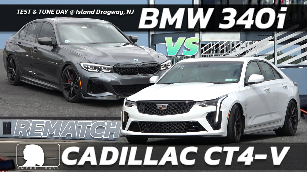 BMW 340i vs Cadillac CT4 V Drag Racing Rematch