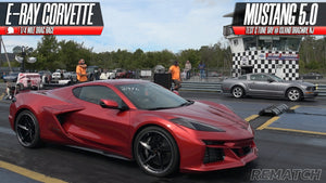E-Ray Corvette vs Ford Mustang Rematch 1/4 mile Drag Racing @ Island dragway 